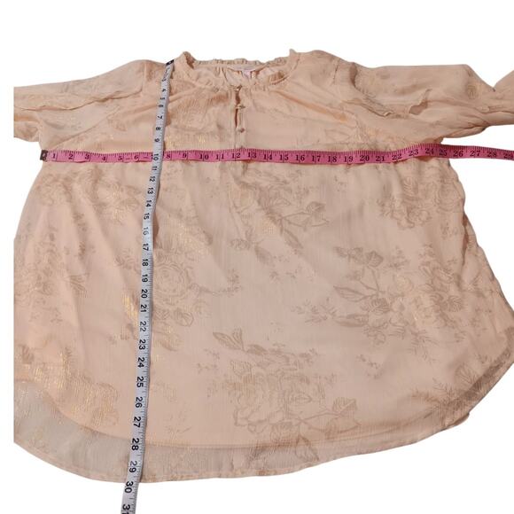 Boho Fairy Romantic Blouse Peasant Top 1X Flowy Ruffles Floral Roses Cottagecore - Picture 5 of 12